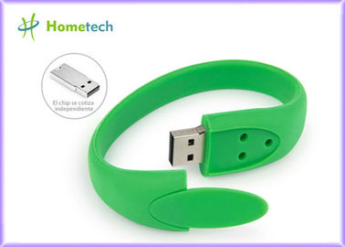 Impulsión verde de la pluma de memoria USB 512MB 1GB 2,0 de la pulsera de la pulsera del silicio