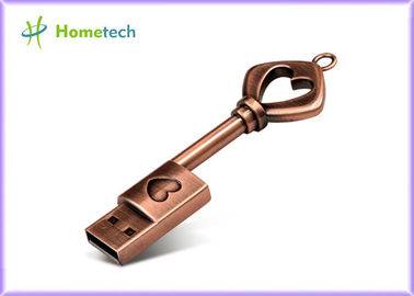 impulsiones del Memory Stick de memoria USB USB 2,0 Pendrive de la llave del corazón del bronce del metal 64GB/32GB