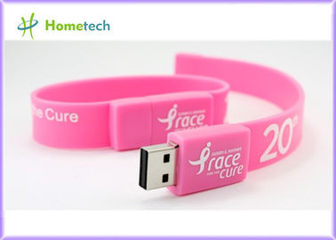 Memoria Flash rosada de las pulseras USB del silicio de memoria USB de la pulsera del silicio, Memory Stick de la pulsera del multicolor USB 2,0