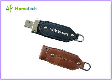 Lápiz de memoria negro 16GB del cuero USB/impulsión de la pluma del cuero para el trabajo