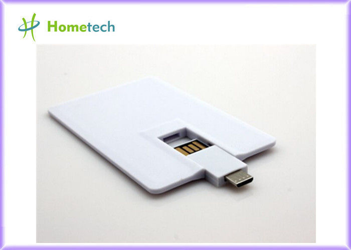 Tarjeta de crédito plástica blanca OTG/memoria USB 16GB 32GB del teléfono móvil para el teléfono elegante