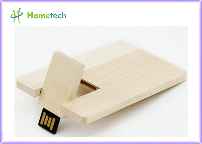 Palillo de madera de memoria USB del dispositivo de almacenamiento de la tarjeta de crédito de la impulsión 8GB de la pluma USB