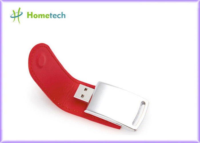 impulsión de cuero de la pluma del Usb de la cubierta de memoria USB de cuero roja 4GB Niza con el logotipo de encargo