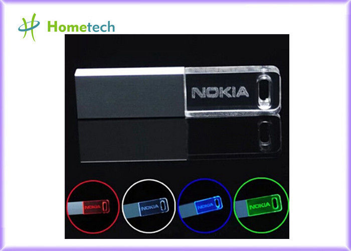 3D modificó memoria USB 2,0 a 3,0 del cristal para requisitos particulares 8gb del logotipo con la luz llevada