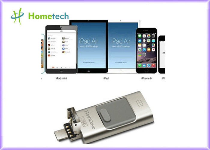 Palillo de oro de memoria USB del metal 32GB del teléfono de OTG para IPhone/la PC, garantía de 1 año