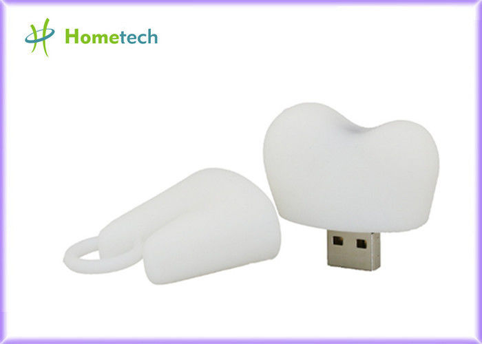 Memoria USB modificada para requisitos particulares forma de los dientes del PVC con 1GB~128GB la capacidad, color blanco