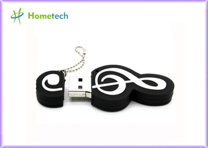 símbolo de música promocional de encargo de memorias USB USB 2,0 de 8GB 16GB, PVC/materiales suavemente plásticos