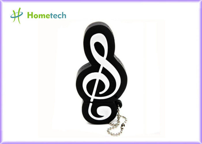 símbolo de música promocional de encargo de memorias USB USB 2,0 de 8GB 16GB, PVC/materiales suavemente plásticos