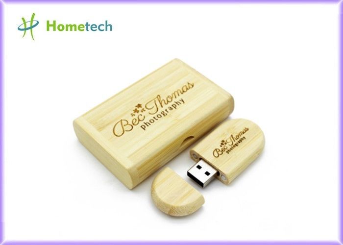 Memoria USB de madera del regalo de la fotografía, impulsión de bambú de memoria USB del logotipo de encargo
