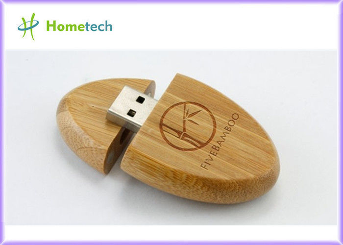Pequeña memoria USB de madera de bambú