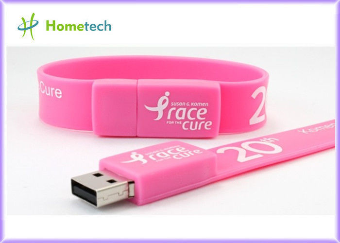 Memoria Flash rosada de las pulseras USB del silicio de memoria USB de la pulsera del silicio, Memory Stick de la pulsera del multicolor USB 2,0