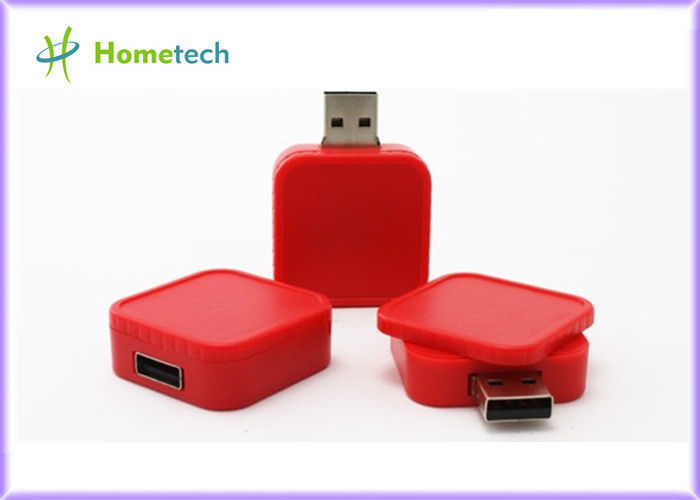 La mini forma cuadrada USB plástico del nuevo del eslabón giratorio logotipo de encargo cuadrado de memoria USB 1GB 2GB 4GB 8GB 16GB 32GB se pega