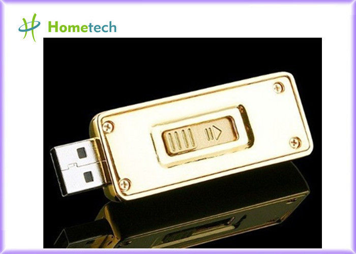 Memorias USB promocionales de la PLUMA USB de la impulsión del pulgar de la barra de oro del metal del regalo