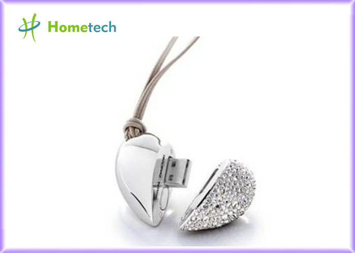 Memoria USB cristalina del corazón del regalo 4GB de la promoción del OEM con el acollador