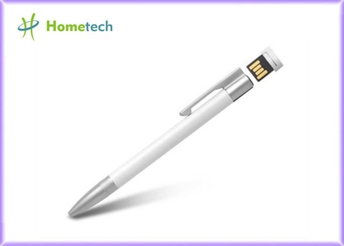 La impulsión de alta velocidad 16GB USB 2,0 de la pluma del bolígrafo negro/blanco modificó el metal para requisitos particulares Mateial