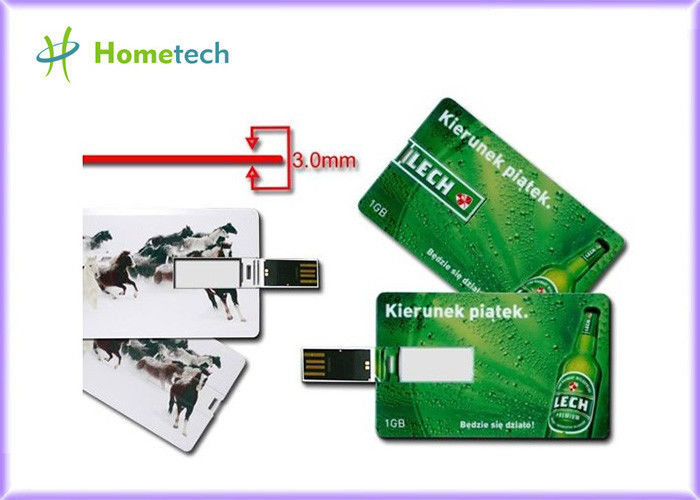 Dispositivo de almacenamiento plástico verde de la tarjeta de crédito 1GB USB para el regalo de la Navidad