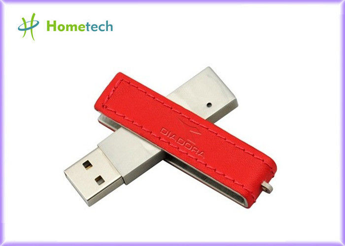 La torsión USB del cuero/del metal pega adaptable con el sellado del logotipo