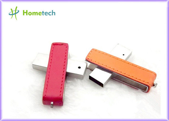 La torsión USB del cuero/del metal pega adaptable con el sellado del logotipo