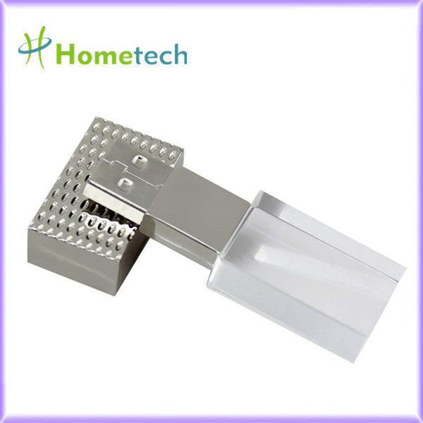 Regalo Logo Rose/oro de encargo/memoria USB transparente de cobre/de plata de la luz de 32GB USB2.0 15mb/s LED