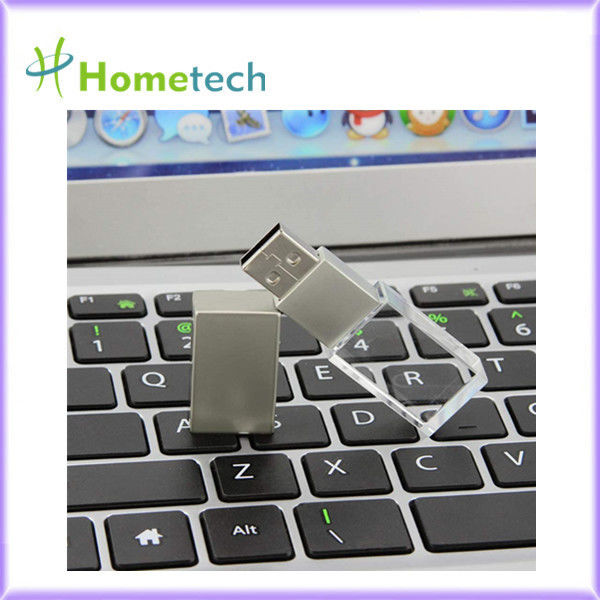 Memoria USB cristalina promocional USB2.0/3.0 de memorias USB de encargo de alta velocidad LED de la forma USB para el regalo del negocio