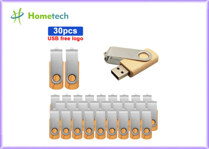 Memoria USB de madera del metal de la capacidad gira sobre un eje completamente FCC RoHS del CE certificado