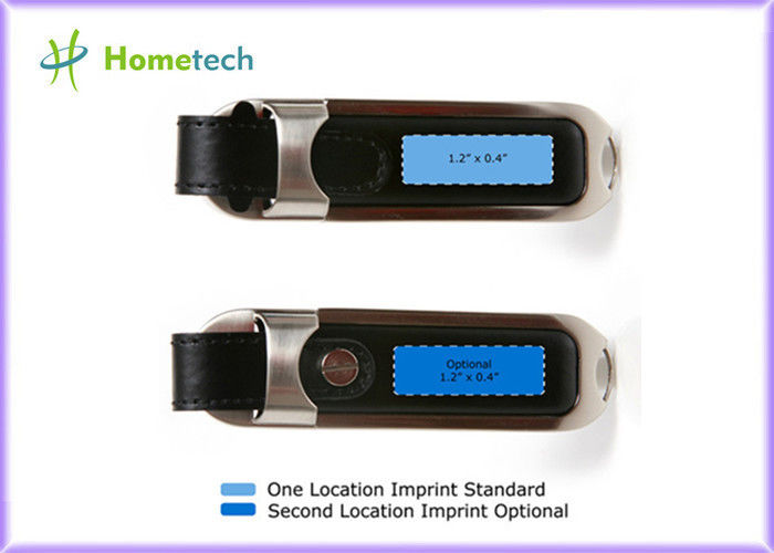 Memoria USB de cuero personalizada con el logotipo modificado para requisitos particulares de la Seda-pantalla