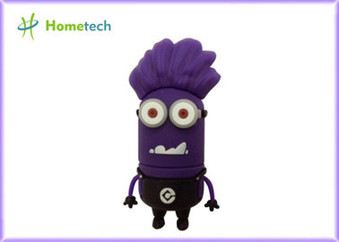 púrpura linda de goma suave de memoria USB de la historieta 4GB/8GB para los niños