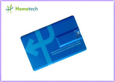Dispositivo de almacenamiento azul de la tarjeta de crédito bancaria USB 2,0, tarjeta de la impulsión de la pluma