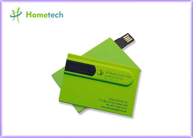 Dispositivo de almacenamiento verde de la tarjeta de crédito USB 2,0, impulsiones de encargo del pulgar