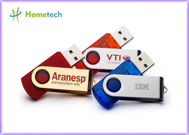 La torsión roja USB del eslabón giratorio pega 128MB/1GB grabados con el logotipo de encargo