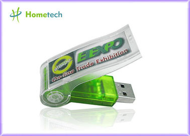 2GB/4GB palillos plásticos de la torsión USB, aduana de la impulsión de la pluma del eslabón giratorio impresos