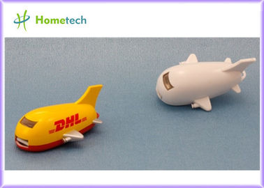 Aeroplano blanco de memoria USB plástica del palillo del USB 2,0 para los niños