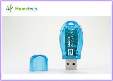 Memorias USB transparentes del plástico USB del COLOR AZUL promocional, USB se pegan
