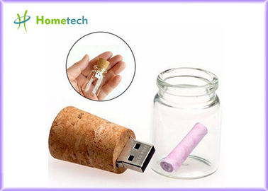 comprar Mensaje de cristal de madera transparente en memoria USB 4GB 8GB de la botella Fabricación en línea