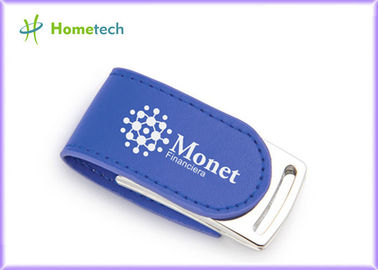 comprar Lápiz de memoria azul 4GB del cuero USB de Eco del CE para el producto promocional Fabricación en línea