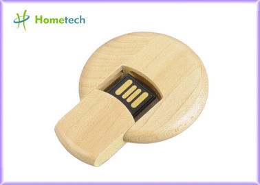 comprar Memoria USB de madera de la capacidad real de la forma redonda, impulsión de madera micro del pulgar Fabricación en línea