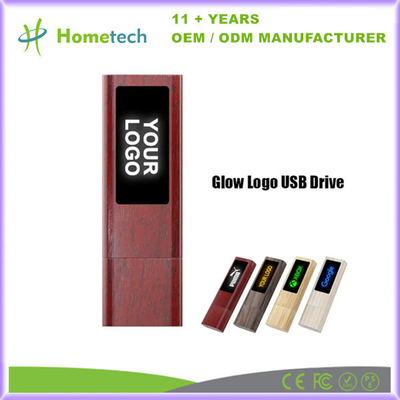 comprar Disco flash luminoso de madera LED Disco luminoso de lápiz de madera USB memoria 8Gb 16Gb 32Gb 64Gb 128Gb Fabricación en línea