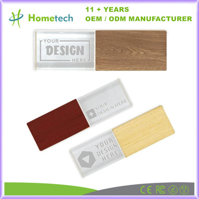 comprar Elegante disco flash USB de cristal con color de madera para la boda y la fotografía Fabricación en línea