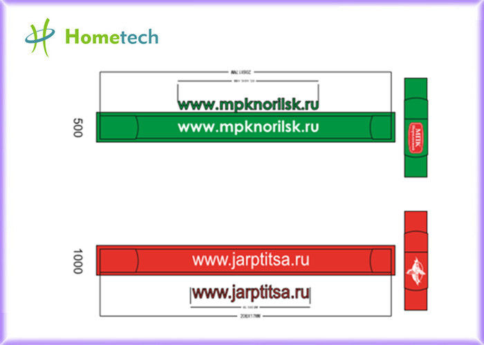 Estilo compacto de alta velocidad rojo/del verde de memoria USB del palillo del silicón de la pulsera