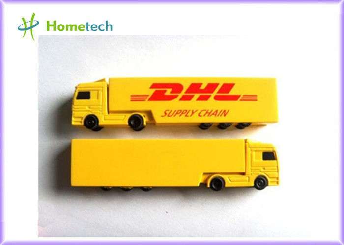 Memoria USB plástica 8GB del camión creativo amarillo para hacer publicidad del regalo