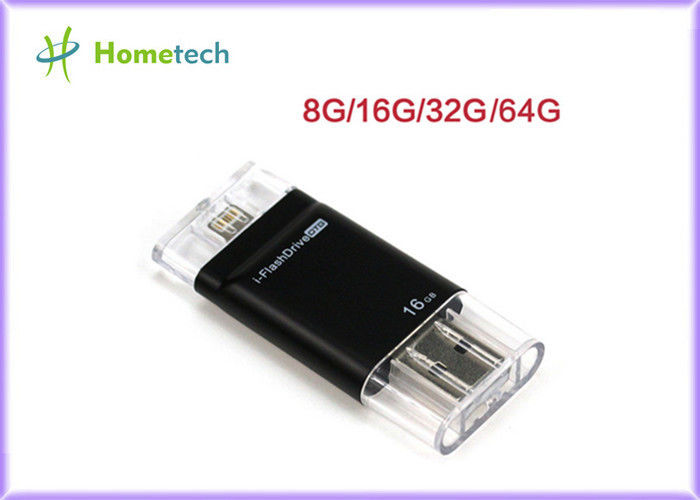 memoria USB negra conveniente del teléfono móvil de 8GB 16GB 32GB 64GB, palillo micro blanco de memoria USB del almacenamiento externo de OTG