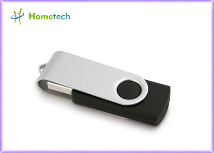 Memorias USB de encargo negras del Usb del eslabón giratorio 1gb abultan con el laser o el logotipo de la impresión