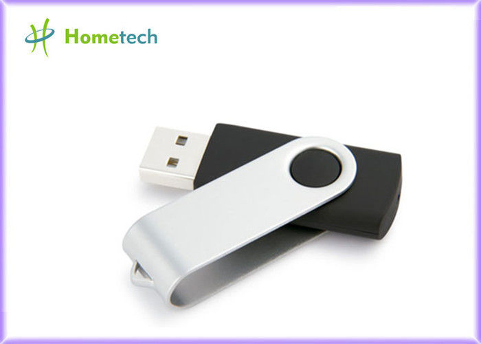 Memorias USB de encargo negras del Usb del eslabón giratorio 1gb abultan con el laser o el logotipo de la impresión