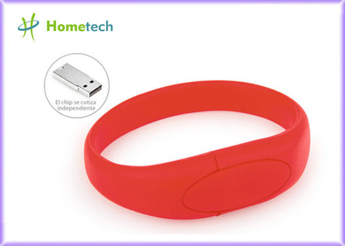 Palillo rojo de memoria Flash de la pulsera de memoria USB de la pulsera del silicón