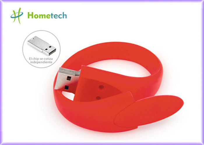 Palillo rojo de memoria Flash de la pulsera de memoria USB de la pulsera del silicón