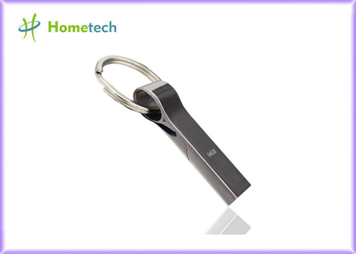 El pulgar del metal plateado conduce con el llavero/memorias USB impresas aduana