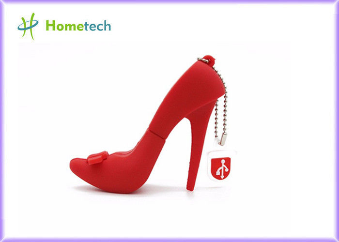 2,0 los zapatos de tacón alto personalizaron el pequeño disco de memoria Flash del USB, 2.os zapatos 3D de la moda modifican PENDRIVE de la historieta para requisitos particulares del PVC 16GB