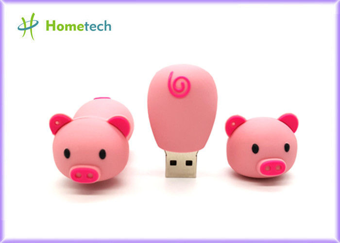 El cerdo grande feliz del rosa de la familia modificó memoria USB para requisitos particulares, memoria USB formada PVC modificada para requisitos particulares pendrive personalizada 4gb 8g