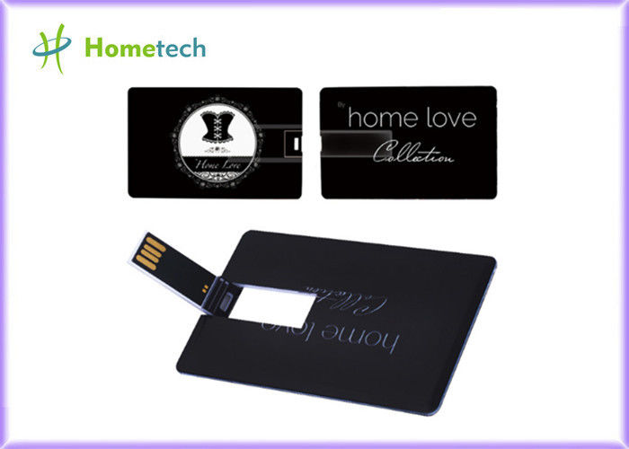 Palillo de encargo plástico negro 4GB 8GB 16GB 32GB de memoria USB del diseño de negocio de la tarjeta de crédito/del logotipo de la tarjeta