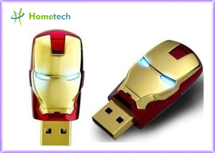 Palillo plástico sin defectos de la impulsión de la memoria del flash 2,0 del flash 4GB USB del hombre LED del hierro de los vengadores